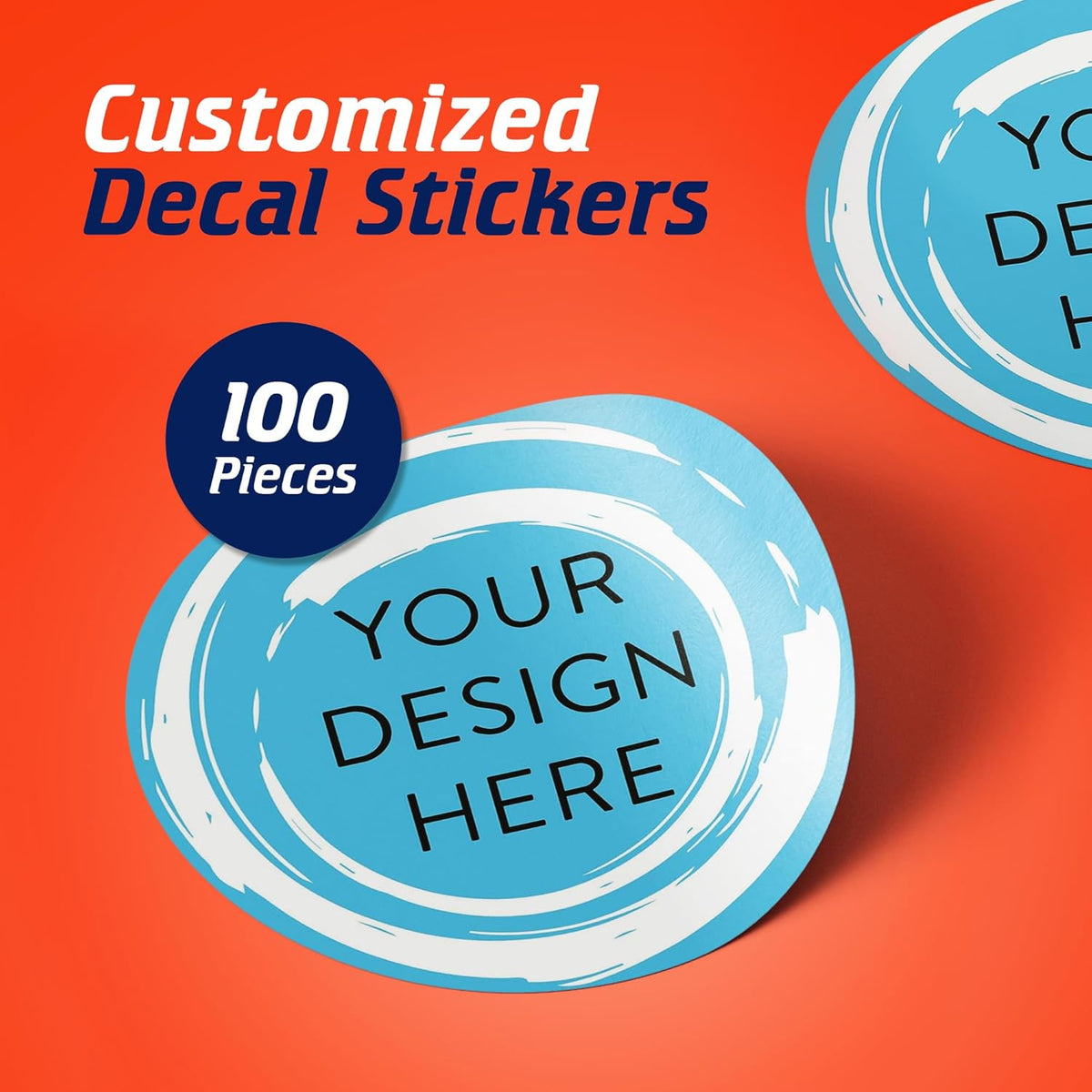 100 Custom Vinyl Stickers - Upload Your own Image, Text, Design, Logo - Personalized Logo Labels