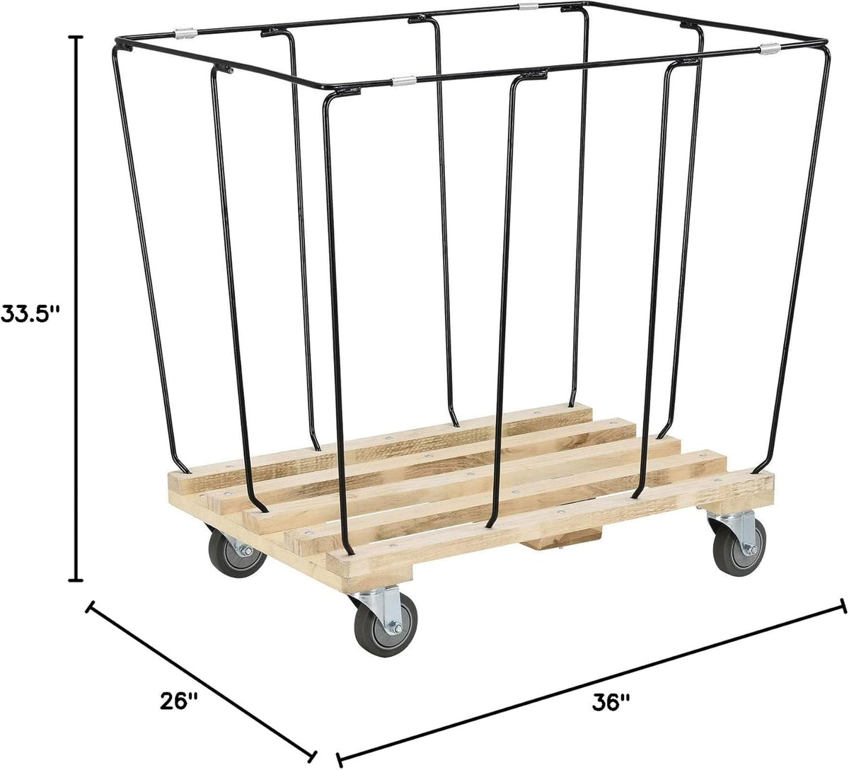 Global Industrial 12 Bushel, Canvas Basket Bulk Truck, 36" L x 26" W x 33-1/2"H, Unassembled