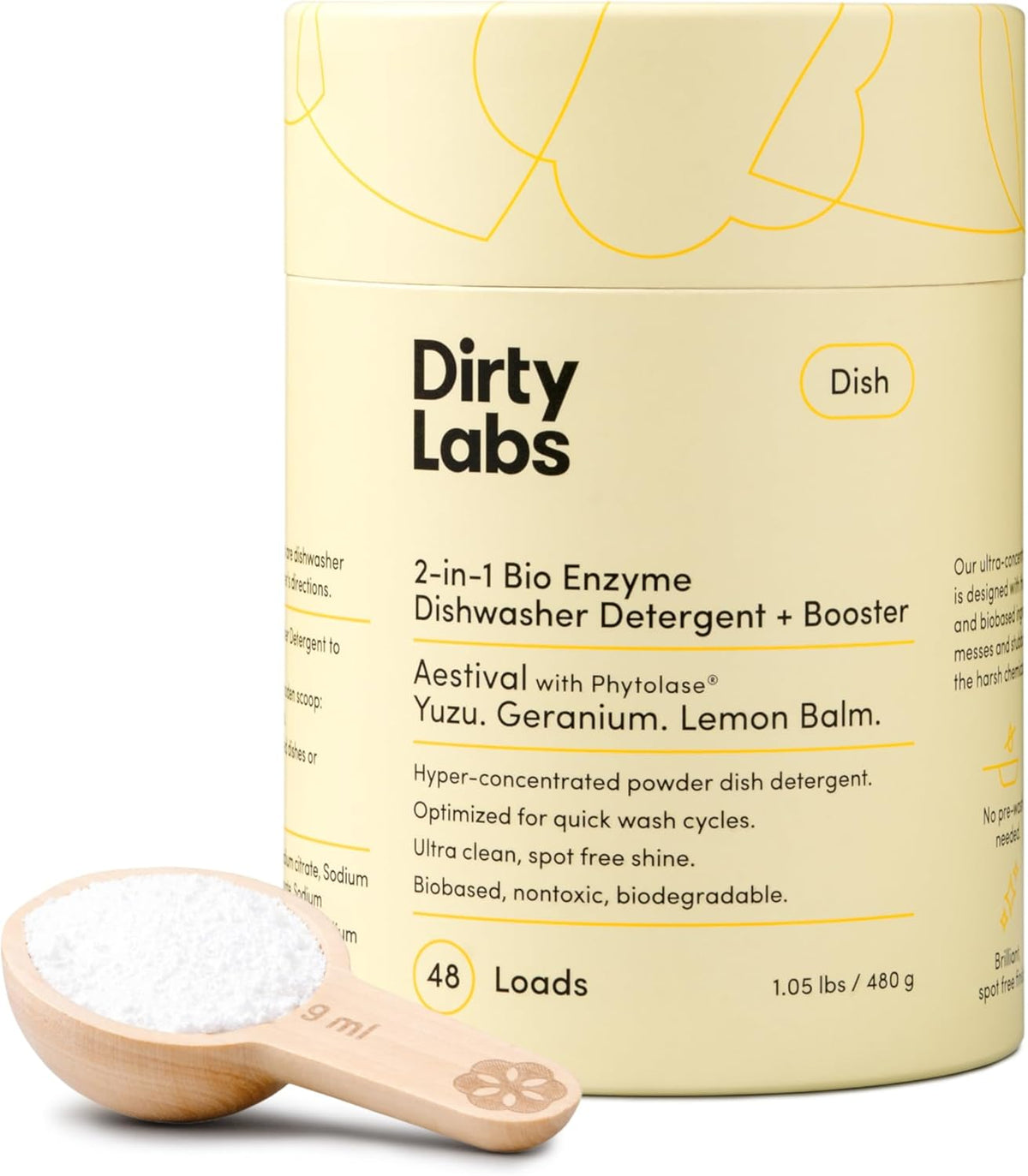Dirty Labs | Dishwasher Detergent and Booster | Aestival Scent | 48 Loads (1 lb) | Ultra Clean