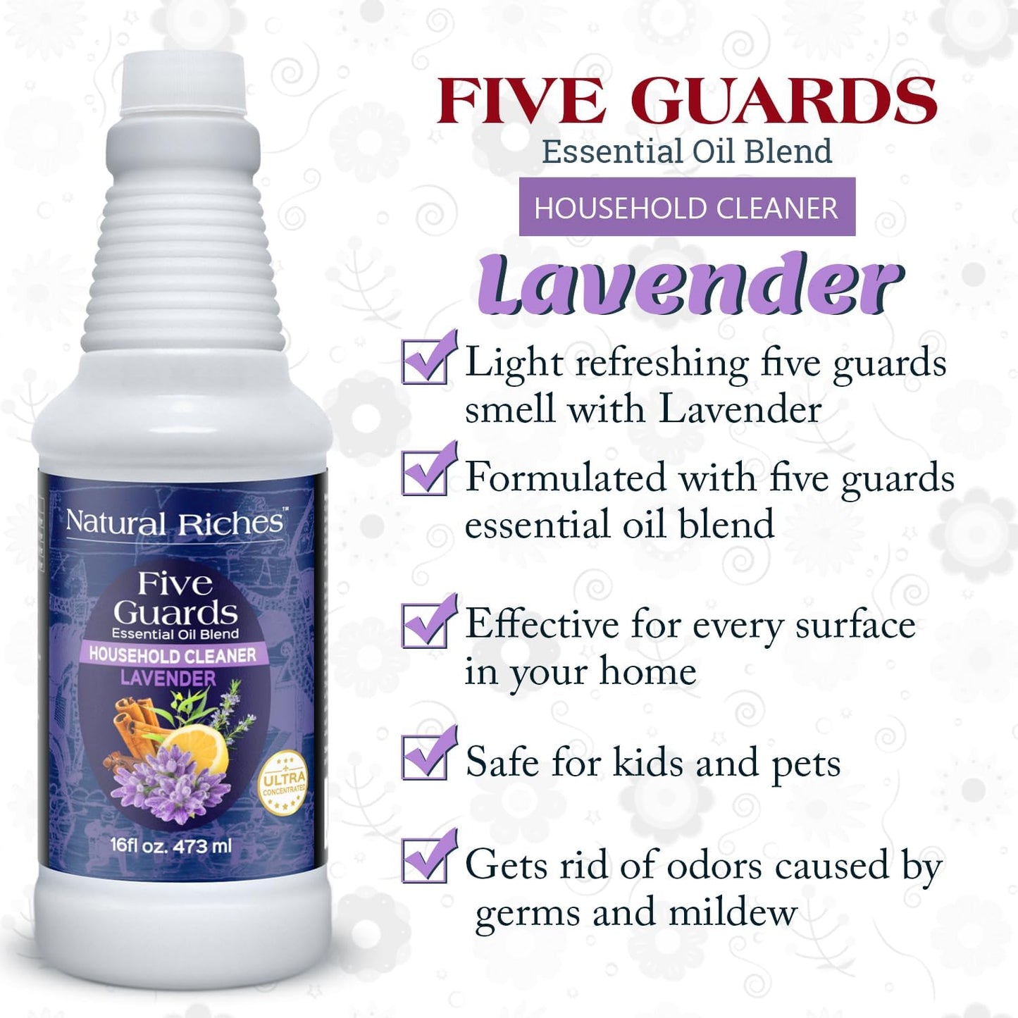 Natural Riches Household Cleaner Concentrate Five Guards Lavender scent from The Tales of French