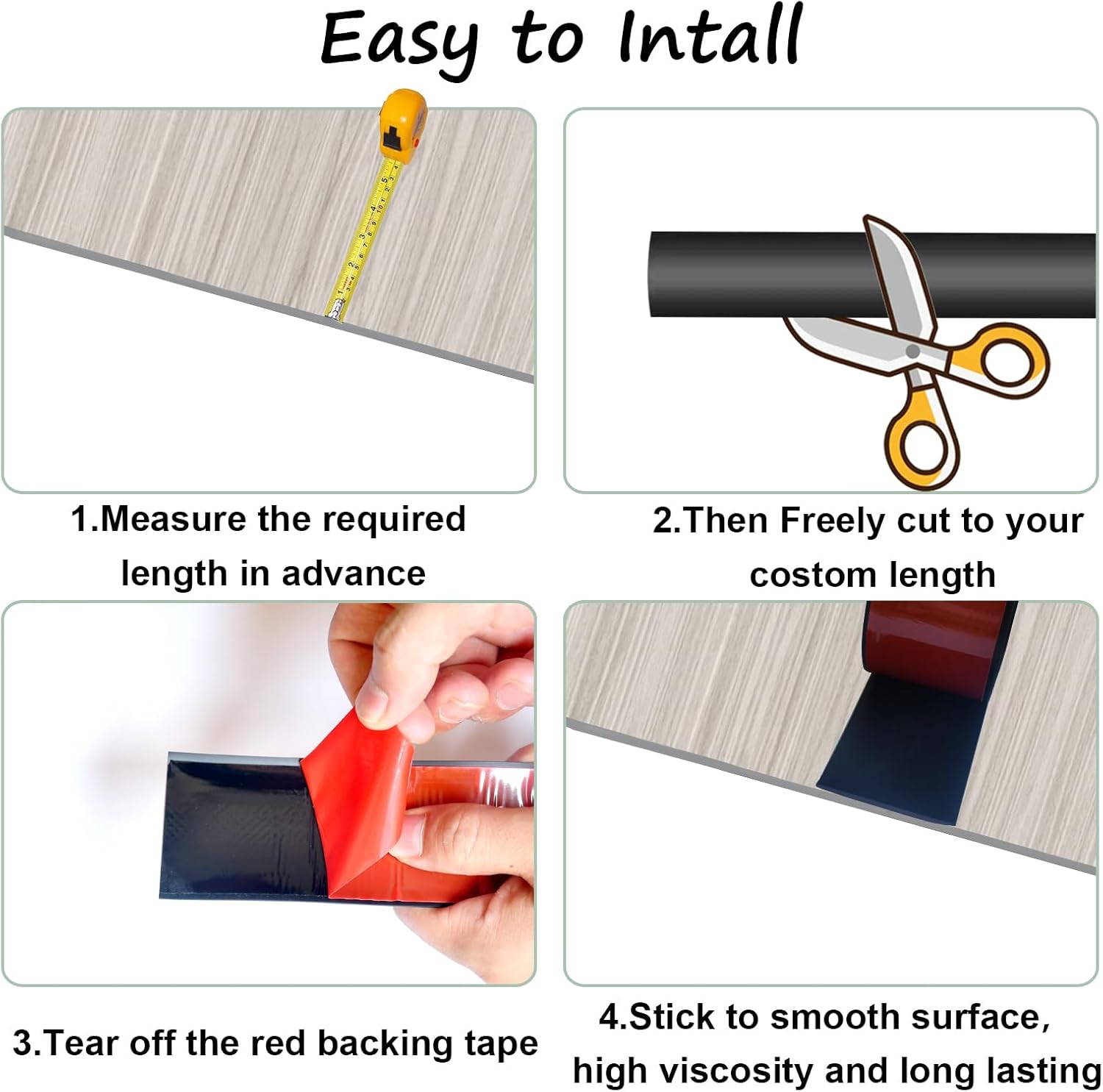 Floor Transition Strip & Self Adhesive Floor Vinyl Floor Edge Trim Laminate Floor Gap Covering
