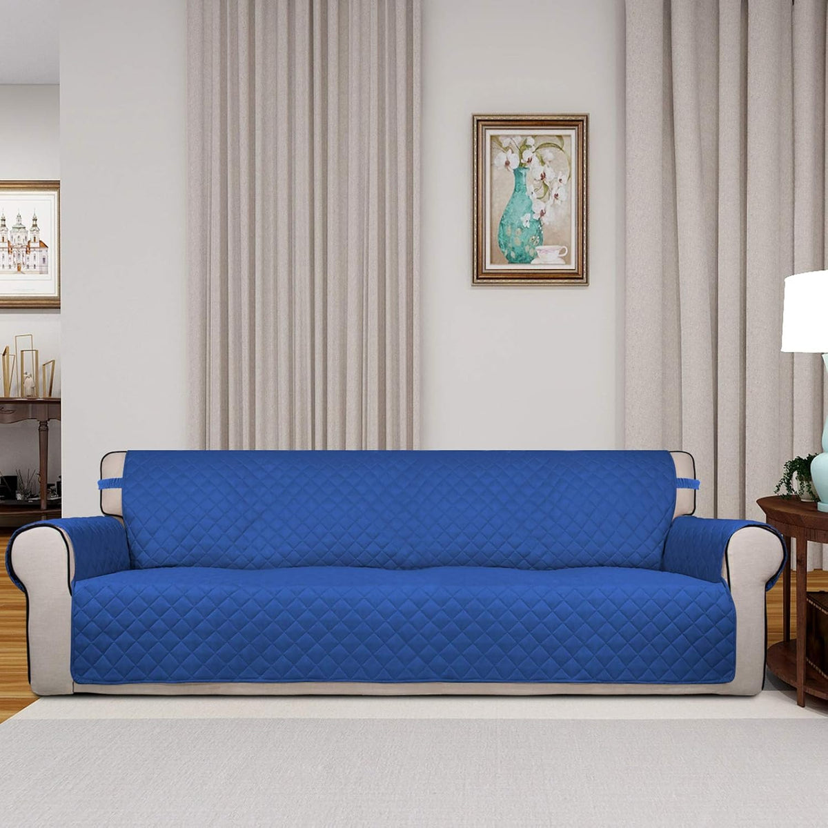 PureFit Reversible Quilted Sofa Cover, Water Resistant Slipcover Furniture Protector, Washable