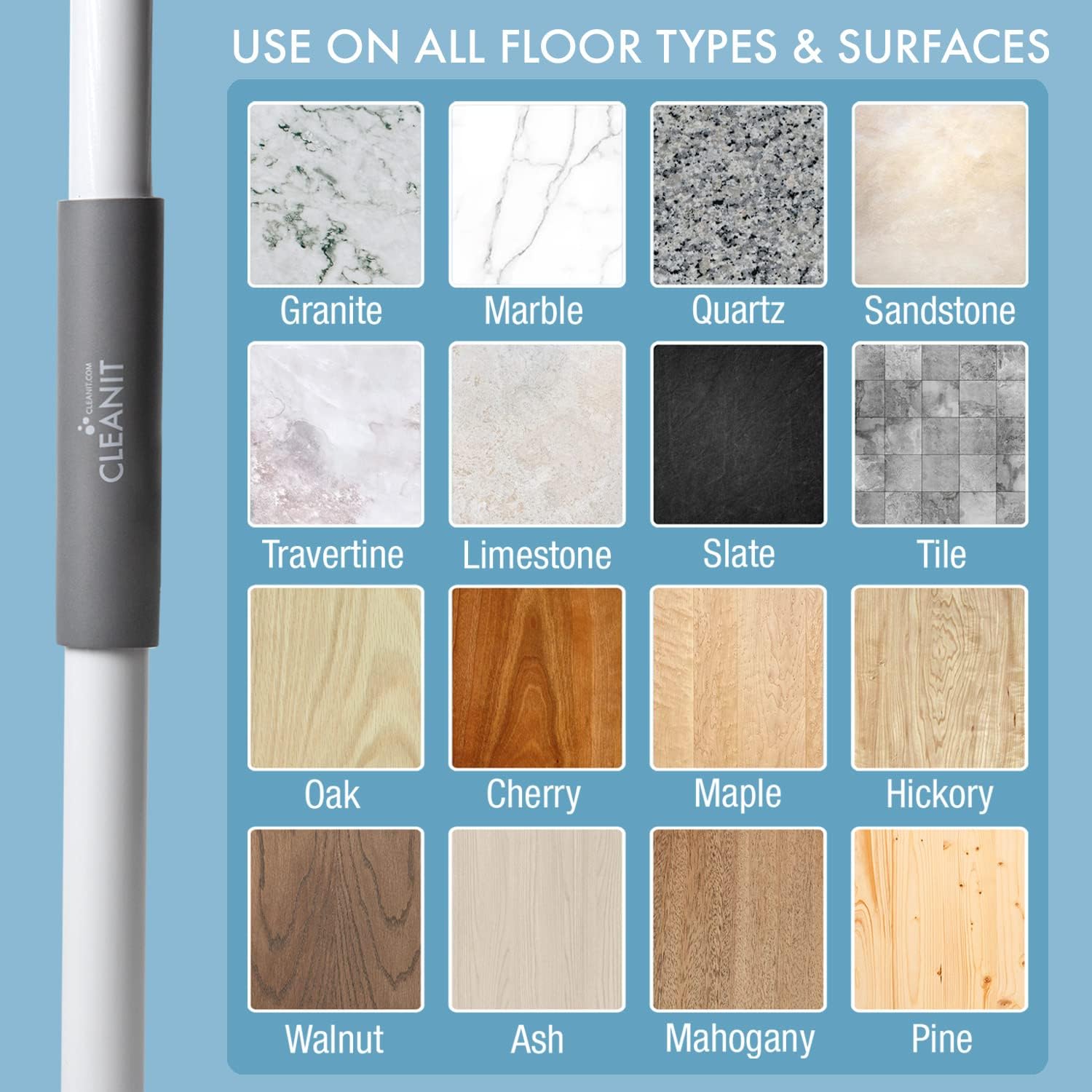 Don Aslett's Spray Mop Plus+ for Floor Cleaning| 360° Rotatable Head | Reusable Microfiber Pad |