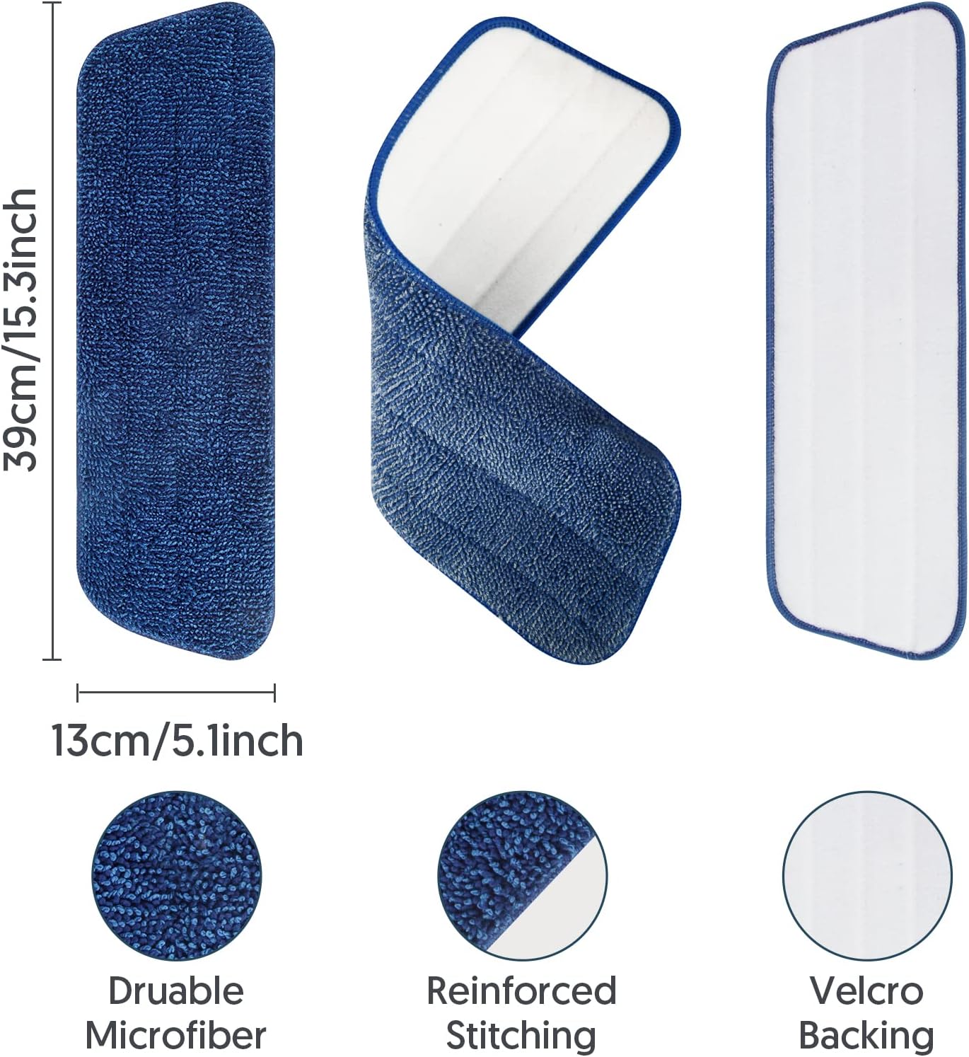 7 Count Reusable Microfiber Mop Pads for Swiffer PowerMop- MEXERRIS PowerMop Refills Hard Wood