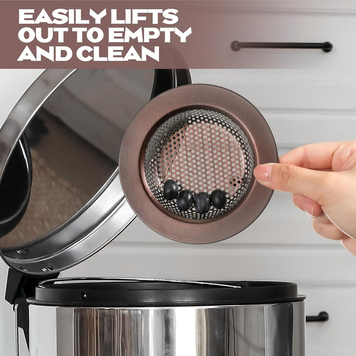 Retisee 2 Pcs Sink Strainer Stainless Steel Kitchen Sink Drain Strainer Basket Cover Mesh Hair Food