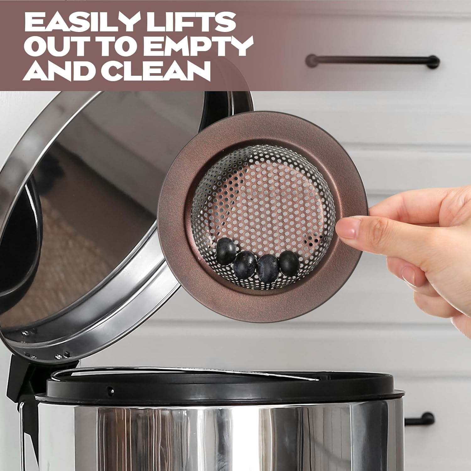 Retisee 2 Pcs Sink Strainer Stainless Steel Kitchen Sink Drain Strainer Basket Cover Mesh Hair Food