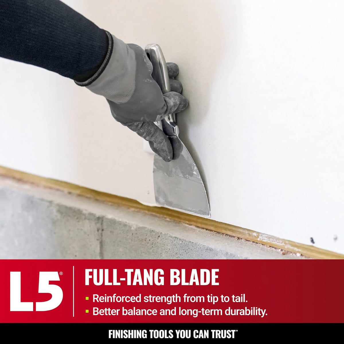 10" All Stainless Steel Joint Knife - LEVEL5 | Professional Grade Putty Blade, Premium Polished