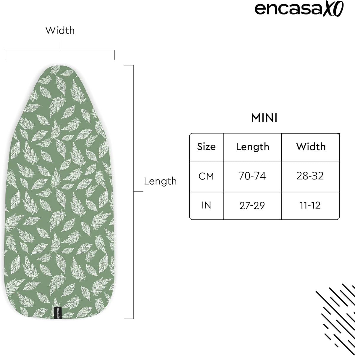 Encasa XO Ironing Board Cover and Pad 28"x12" - Thick 3mm Felt Padding, Drawstring Tightening &