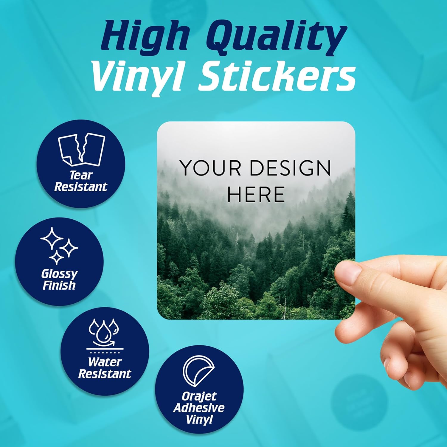 100 Custom Vinyl Stickers - Upload Your own Image, Text, Design, Logo - Personalized Logo Labels