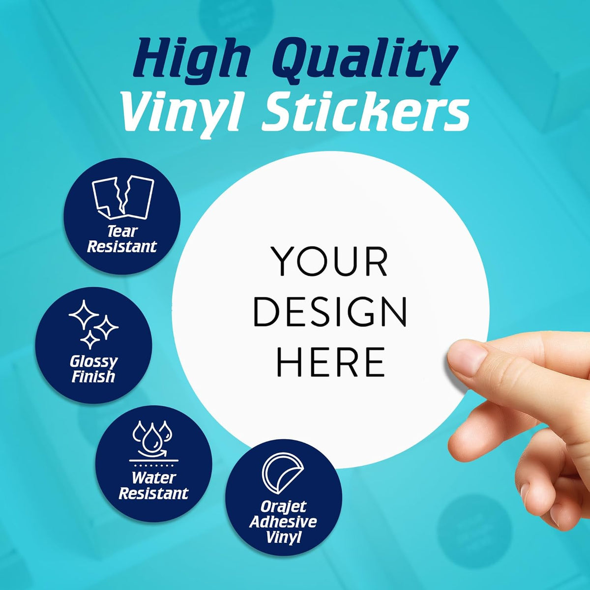 100 Custom Vinyl Stickers - Upload Your own Image, Text, Design, Logo - Personalized Logo Labels