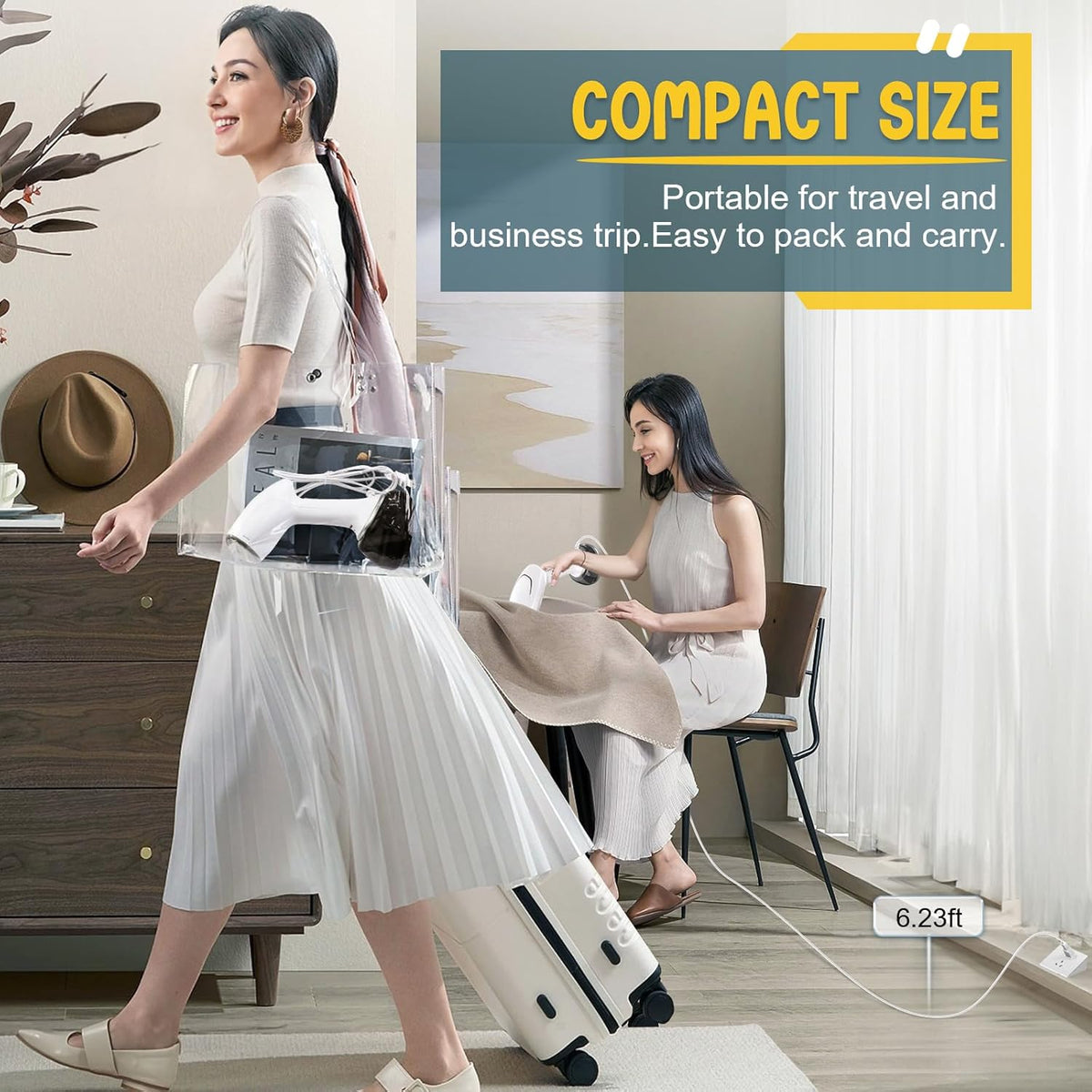 Handheld Steamer for Clothes 1200W, Clothes Steamer with Large 360ml Water Tank, Fast Wrinkle