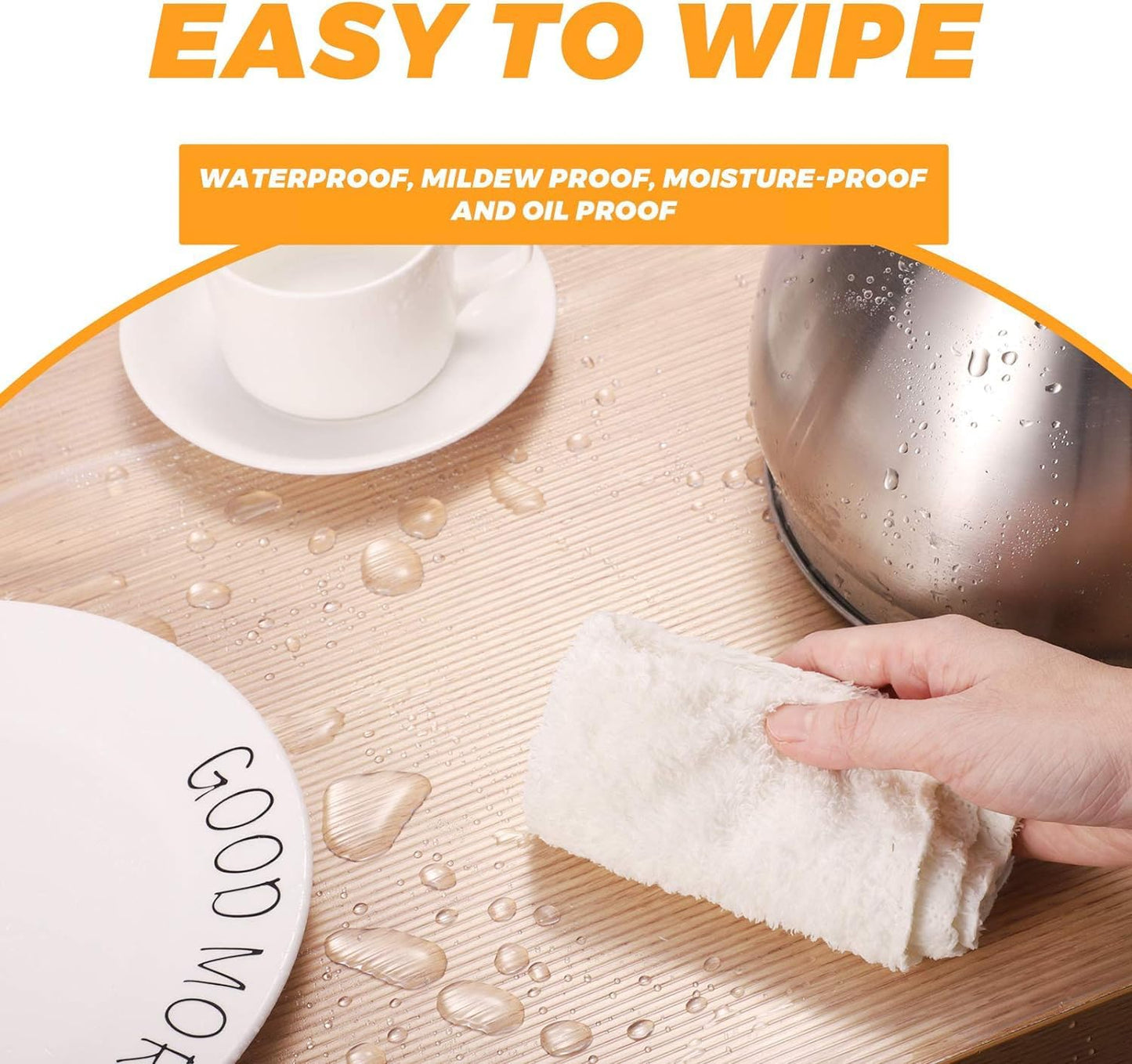 Glotoch Non Adhesive Shelf Liners for Kitchen Cabinets Clear 12"X60",Waterproof and Durable Drawer