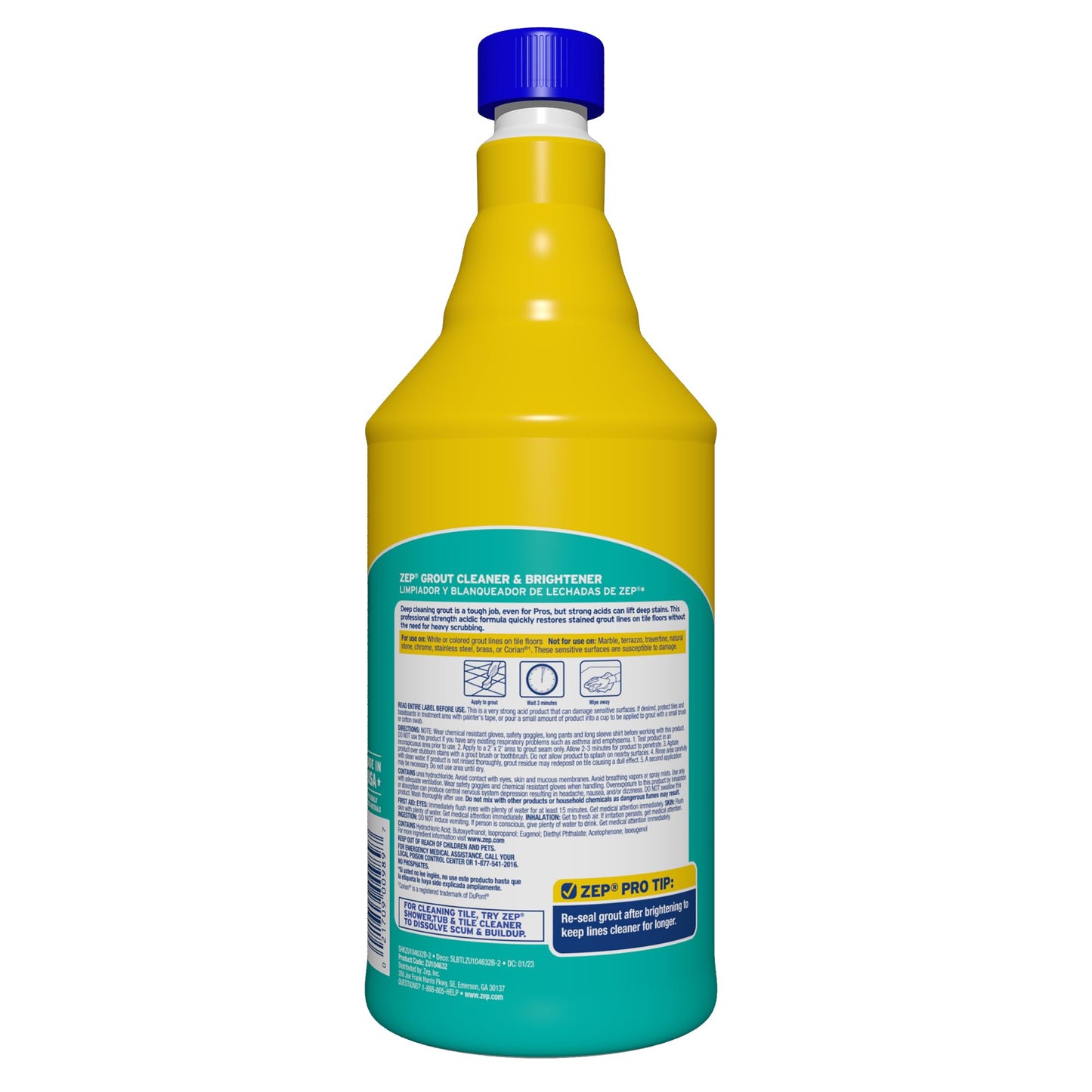 Zep Grout Cleaner and Brightener - 32 oz (Case of 12)
