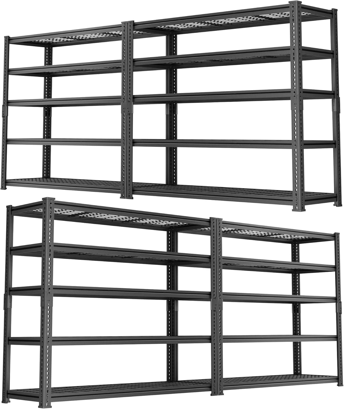 Storage Shelves Heavy Duty, 4 PCS 48" L x 18" W x 72" H Garage Wire Shelving Unit Loads 2800LBS