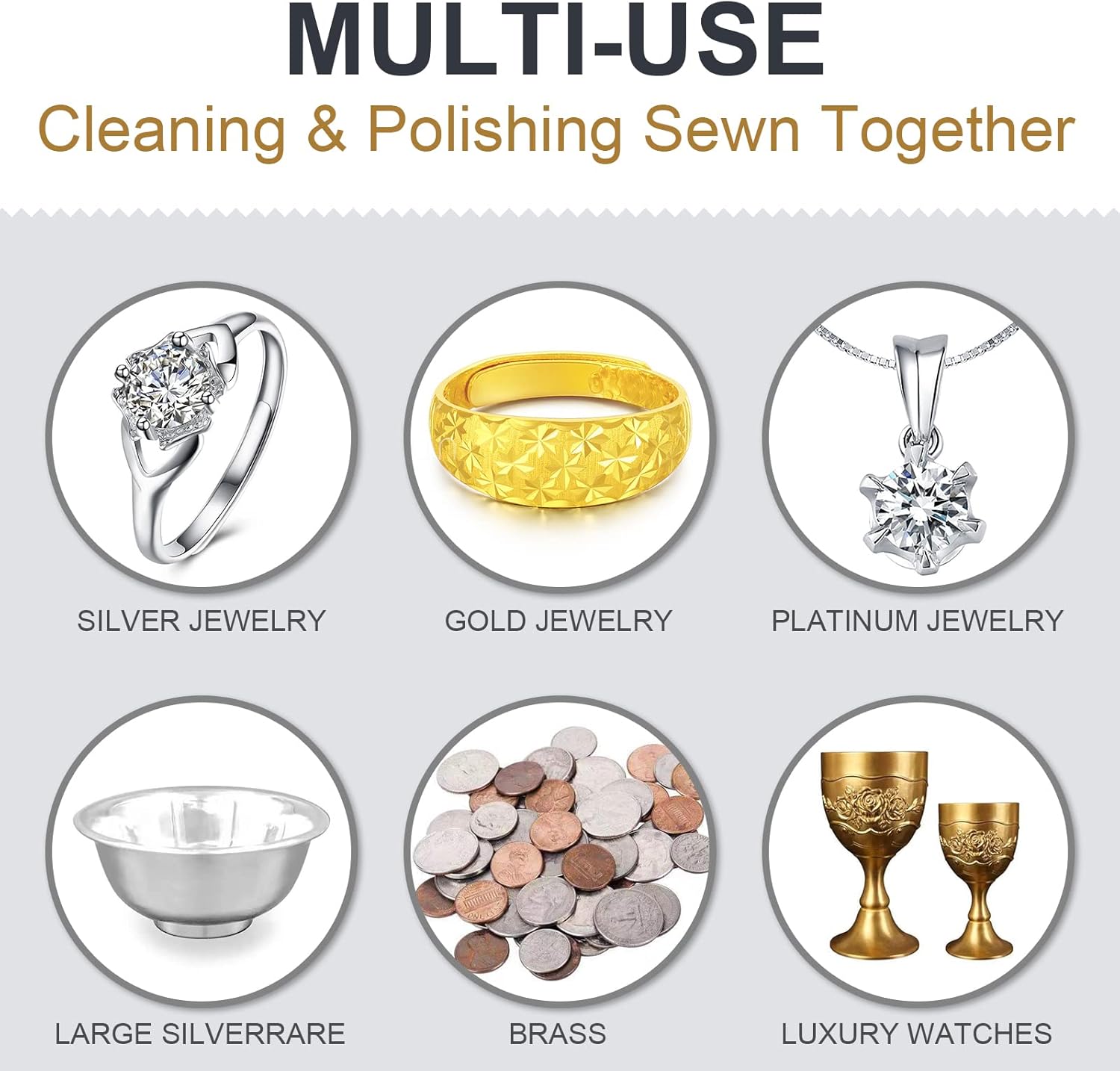Jewelry Cleaning and Polishing Cloth, 100% Pure Cotton Silver Polishing Cloth for Sterling Silver &