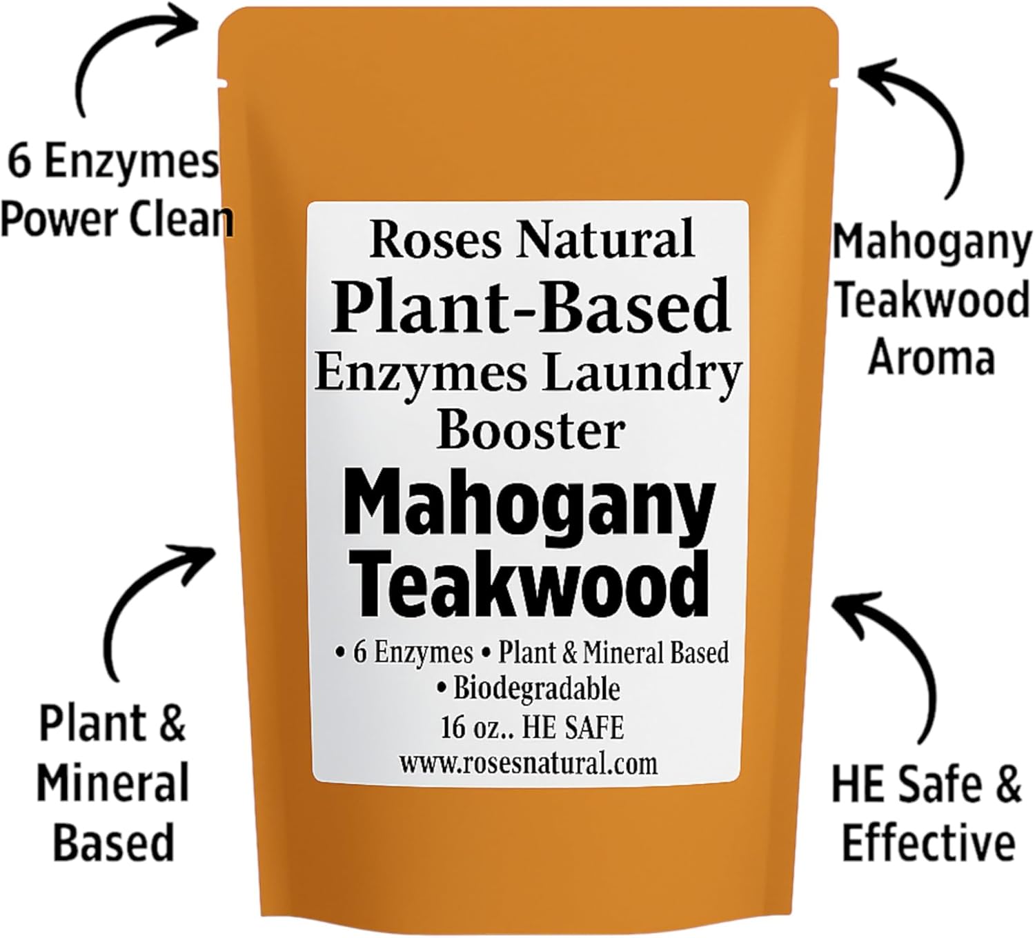 Natural Enzyme Laundry Booster – Mahogany Teakwood | Deep Clean for Sensitive Skin | Eco-Friendly