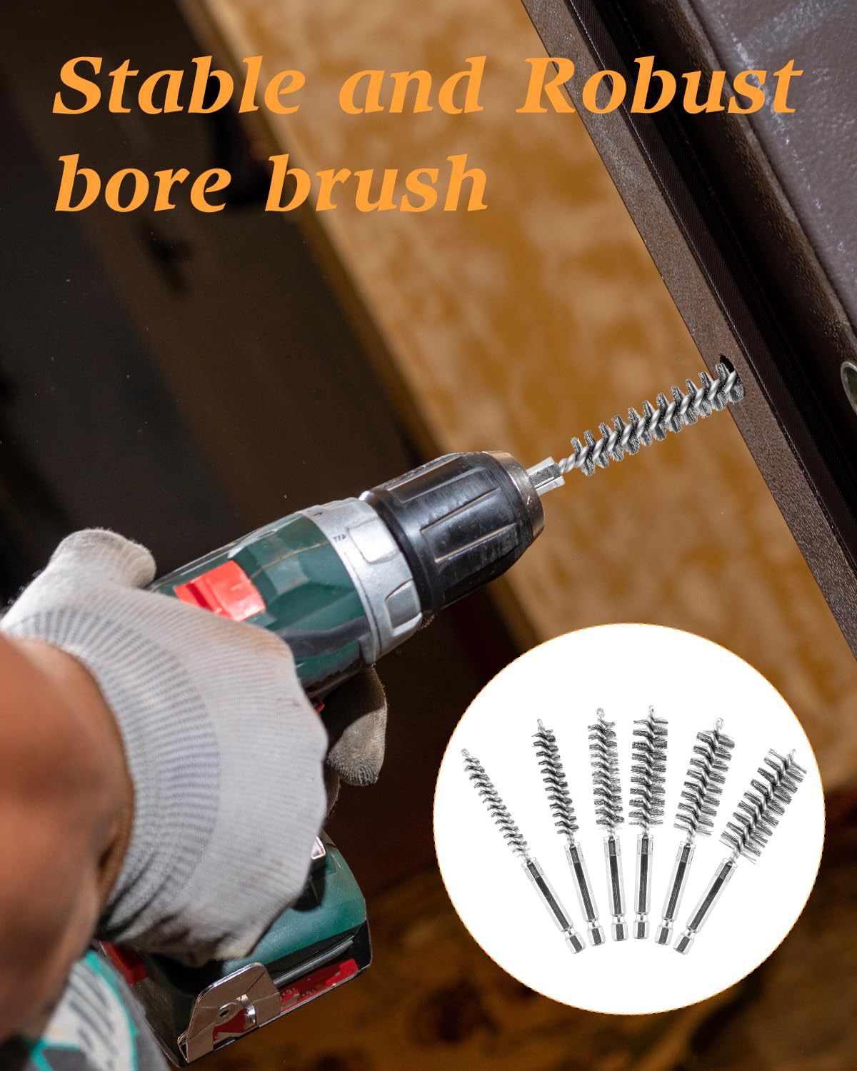 24 pcs Bore Brush for Drill, Stainless Steel Wire Cleaning Brush Set, Abrasive Wire Bore Brushes