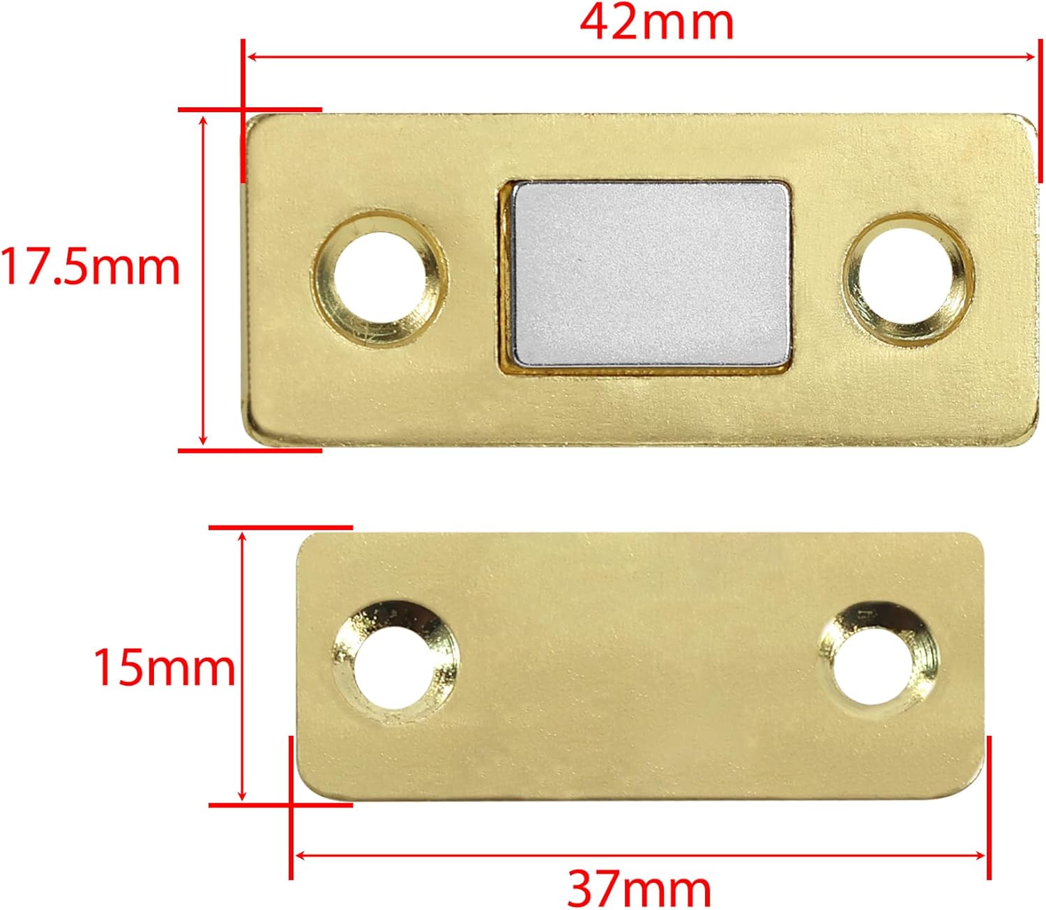 Cabinet Magnetic Catch, 20 Pack Gold Ultra Thin Magnetic Cabinet Door Catch, Adhesive Cabinet