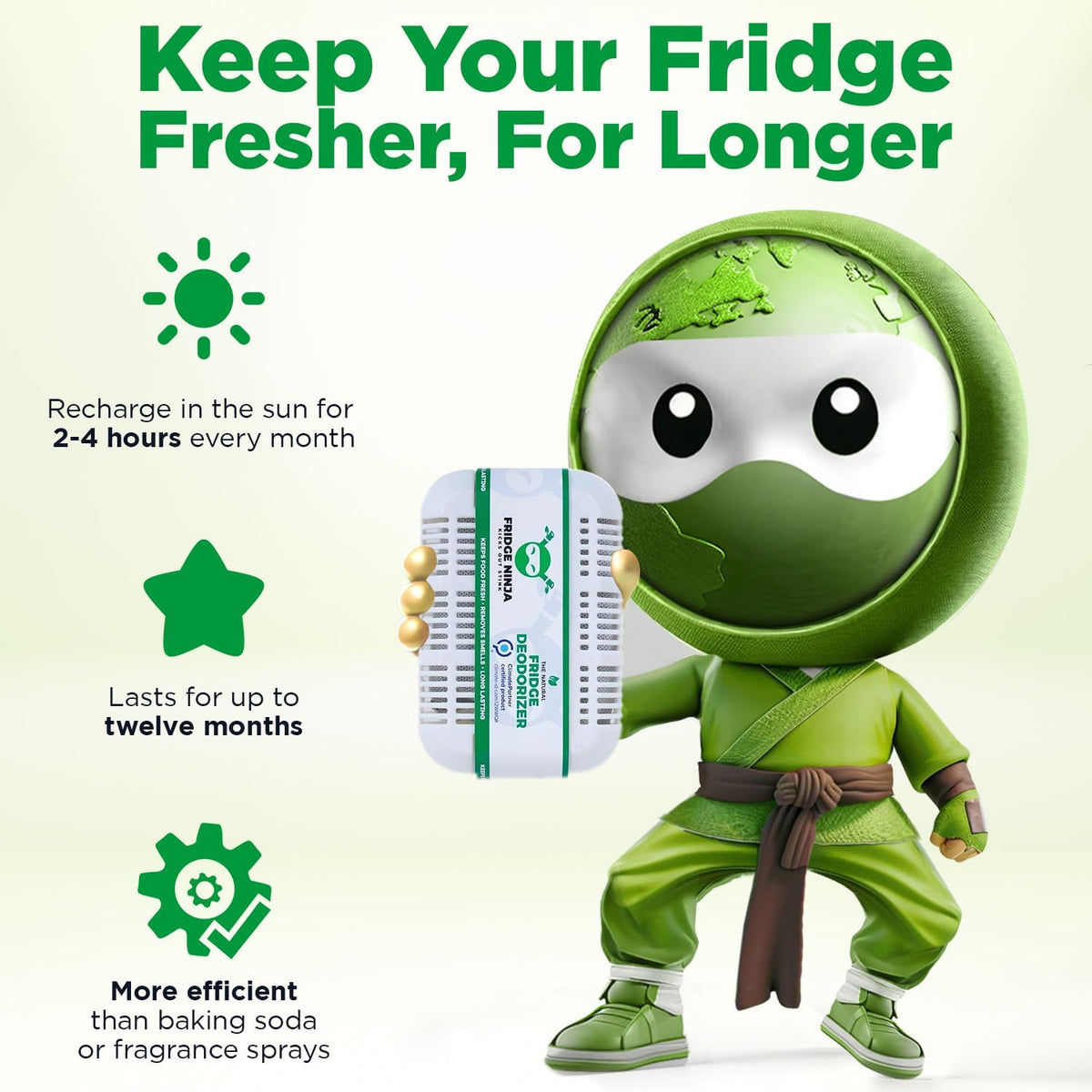 XL Pack of Refrigerator Deodorizer Odor Eliminator – Better than Baking Soda - Refrigerator and