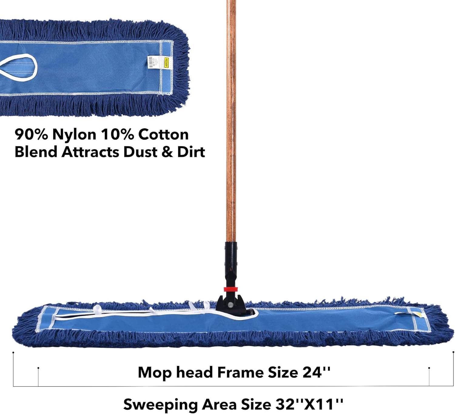 Matthew Cleaning 24'' Industrial Strength Cotton Dust Mop Refill Washable Replacement Heads for