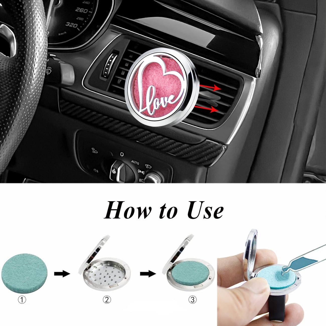 Essential Oil Car Diffuser Vent Clips Christmas Air Freshener Car Accessories for Women with 10
