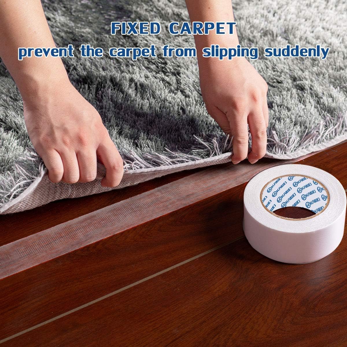 Heavy Duty Carpet Tape Double Sided 3 in x 20YD Rug Tape for Area Rugs on Carpet Perfect Rug