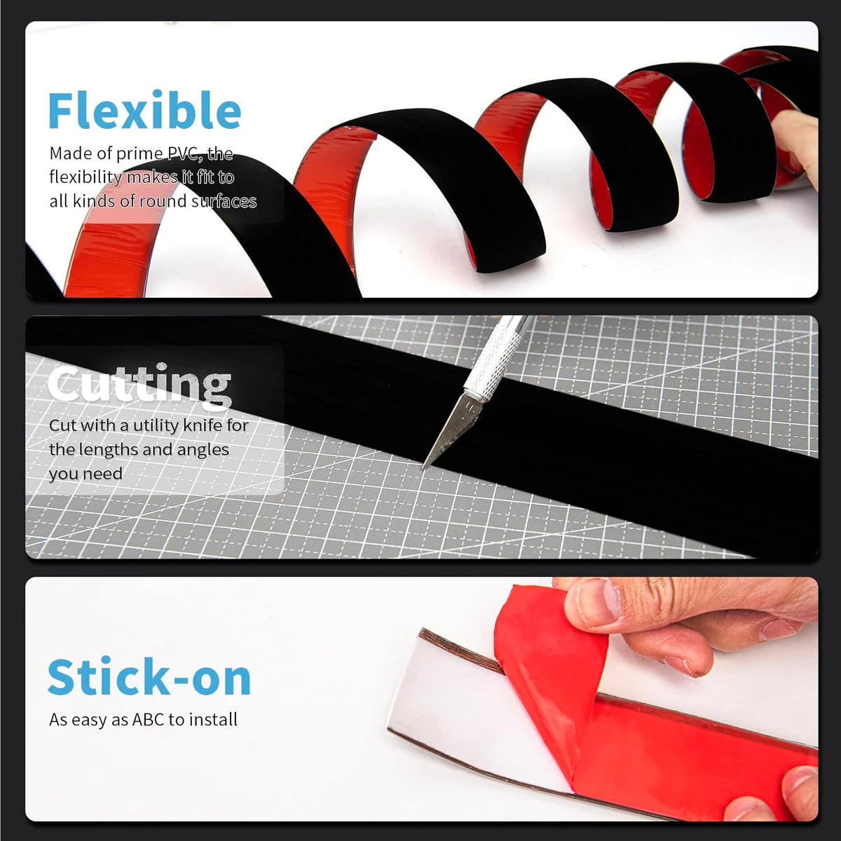 Art3d Self Adhesive Vinyl Floor Transition Strip, Laminate Strip Flat Divider for Joining Gaps