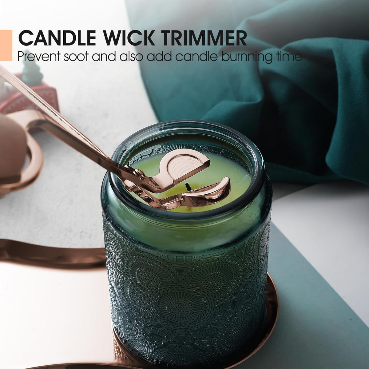 PATOISE 3 in 1 Candle Accessory Set Mini, Candle Wick Trimmer Cutter, Candle Snuffer, Candle Wick