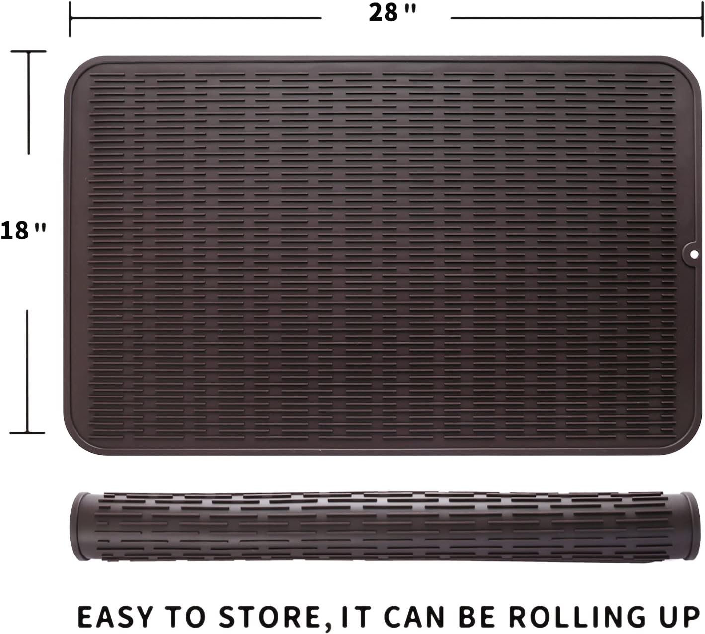 Silicone Dish Drying Mat for Multiple Usage,Easy clean,Eco-friendly,Heat-resistant Silicone Mat for