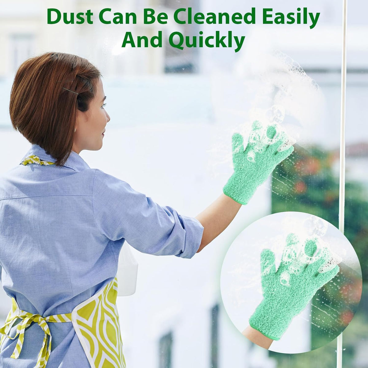 Plant Dusting Gloves, Microfiber Dusters for Cleaning Kitchen Indoor Mitt for House Use Desk Window