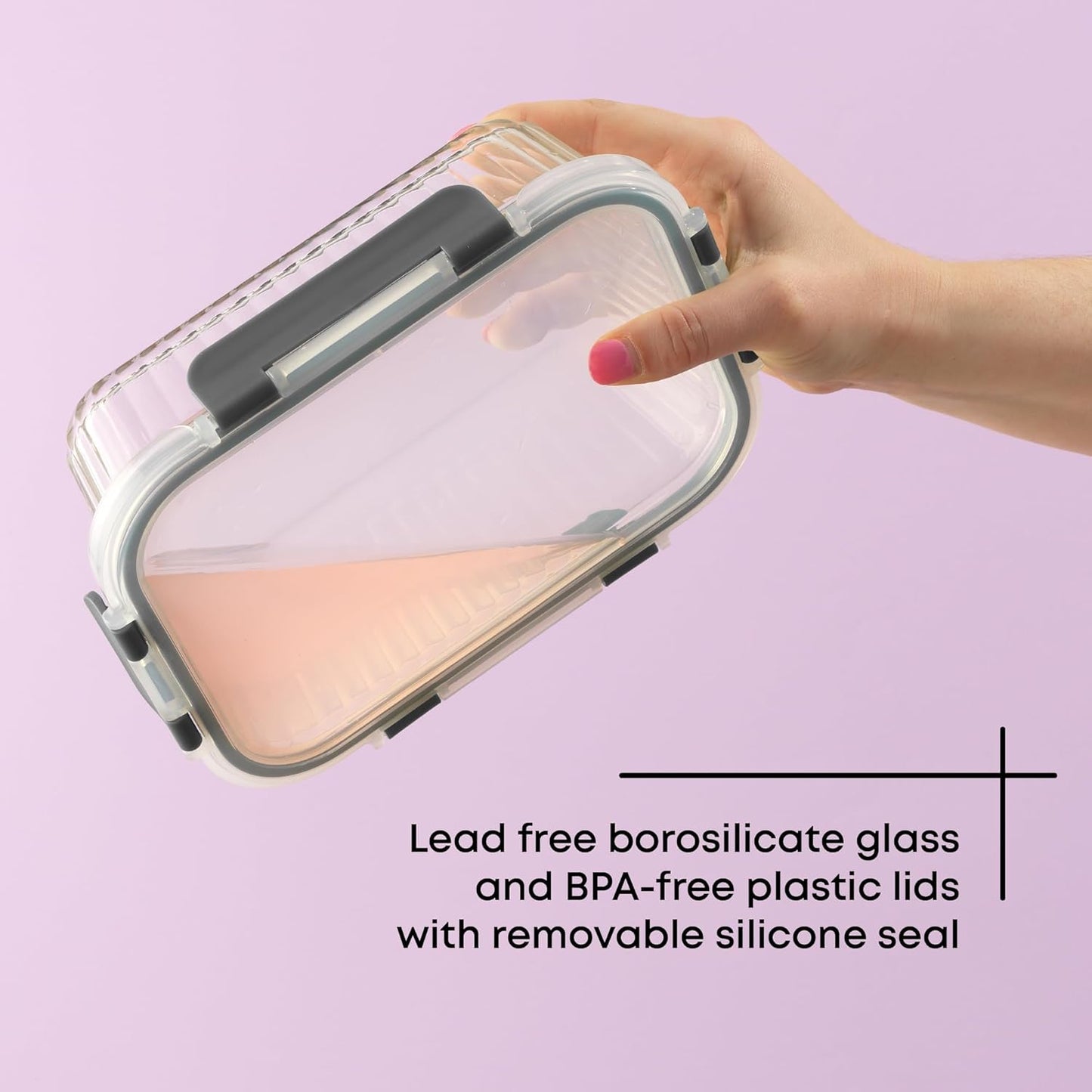 JoyJolt 24pc Borosilicate Glass Storage Containers with Lids | 12 Airtight/Freezer Safe Food