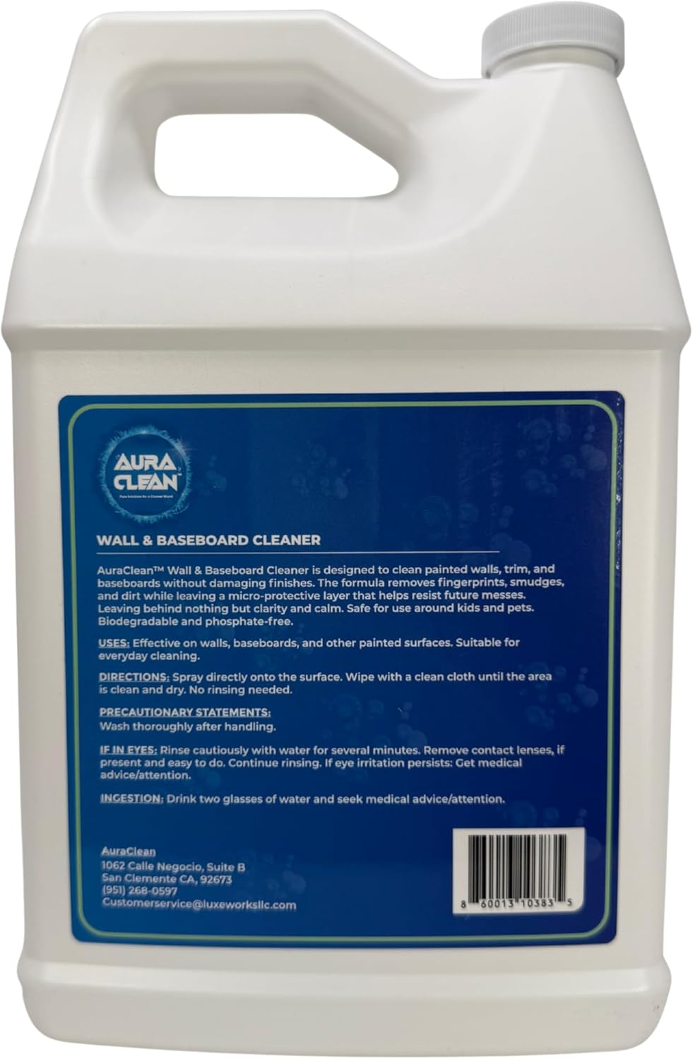 Wall & Baseboard Cleaner - Safe for Painted Walls & Trim | Eco-Friendly, No-Rinse, Kid & Pet-Safe |