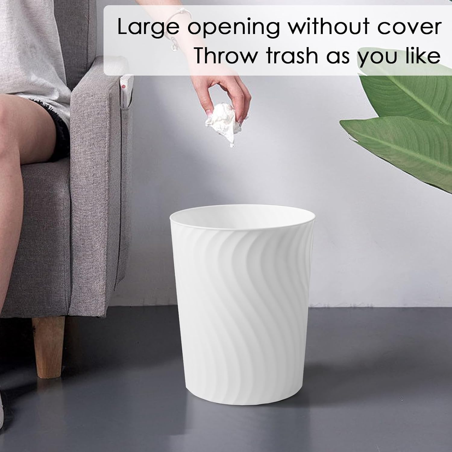 YGJT Small Trash Can, 3 Pack 1.8 Gallons Bathroom Trash Can Waste Basket, Round Garbage Can