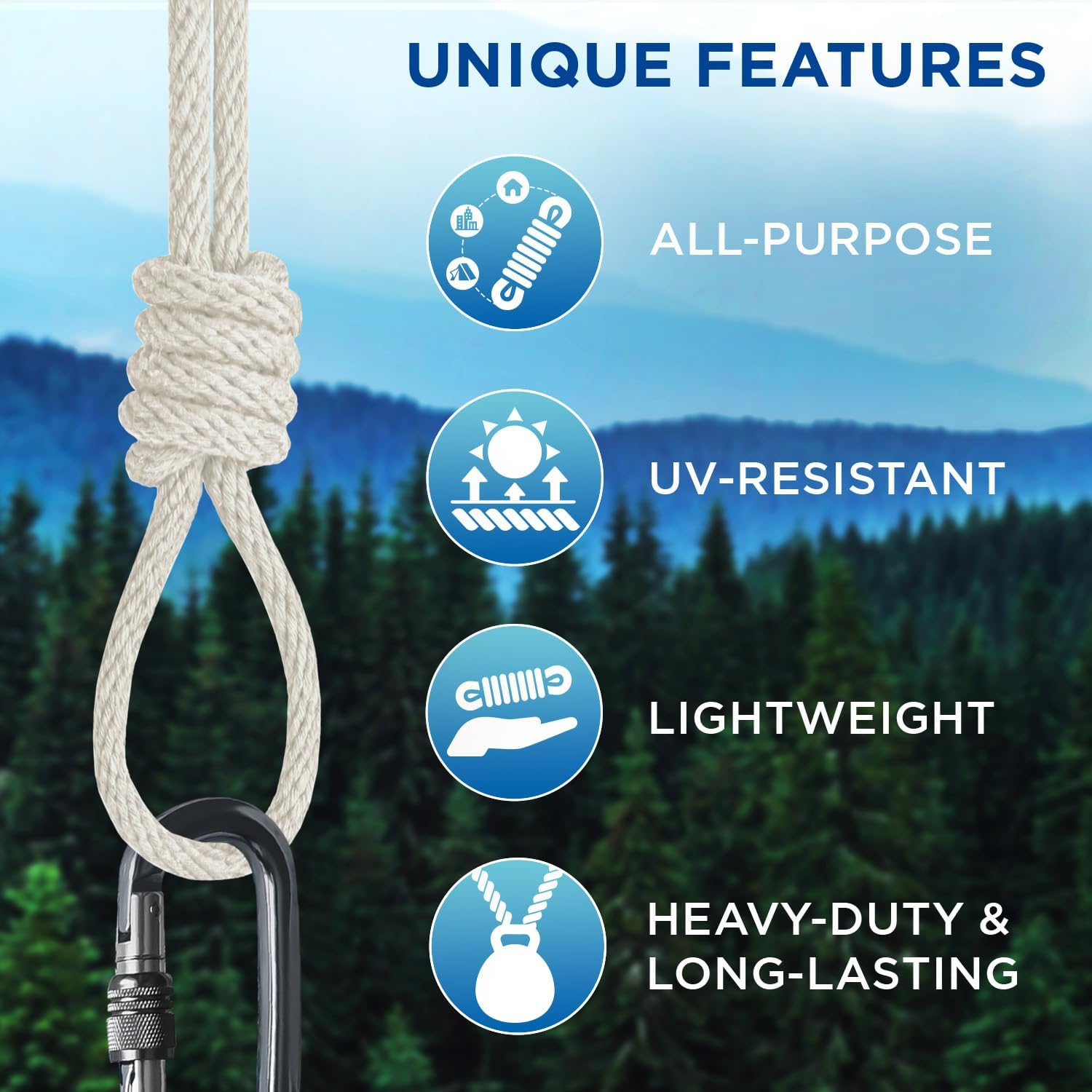 TECEUM 500lb Cotton Rope 3/16” (5 mm) – 50 FT | 100 FT– Strong All-Purpose Braided Rope – Natural