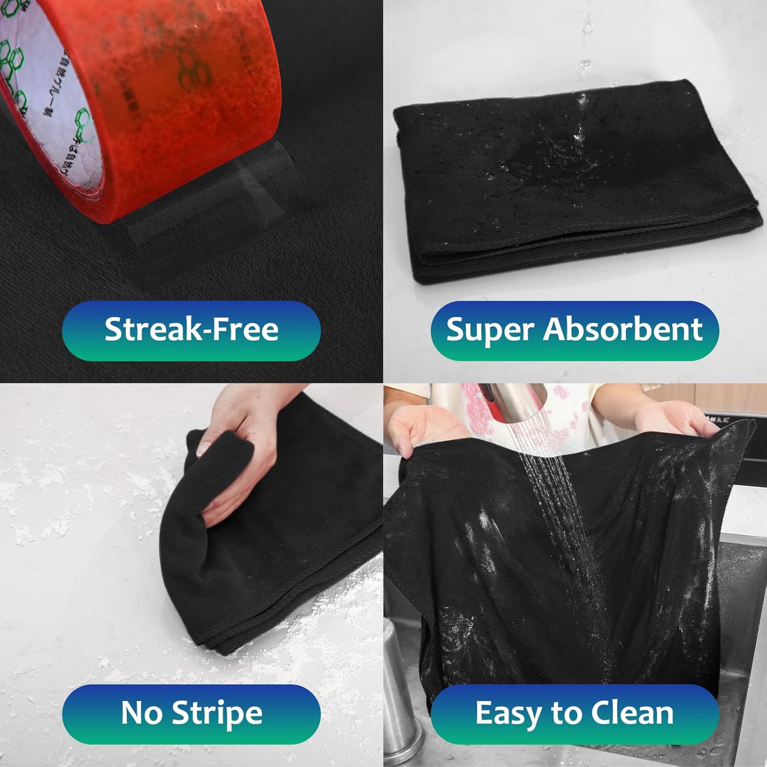 Newwiee 3 Pcs Extra Large Microfiber Cleaning Cloth 30" x 20" Washable Reusable Microfiber Towel
