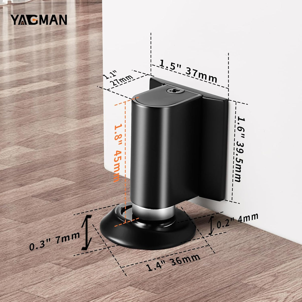 3 Pack Magnetic Door Stoppers Retractable Bottom of Door Holder No Drilling Mount Floor Door Stop