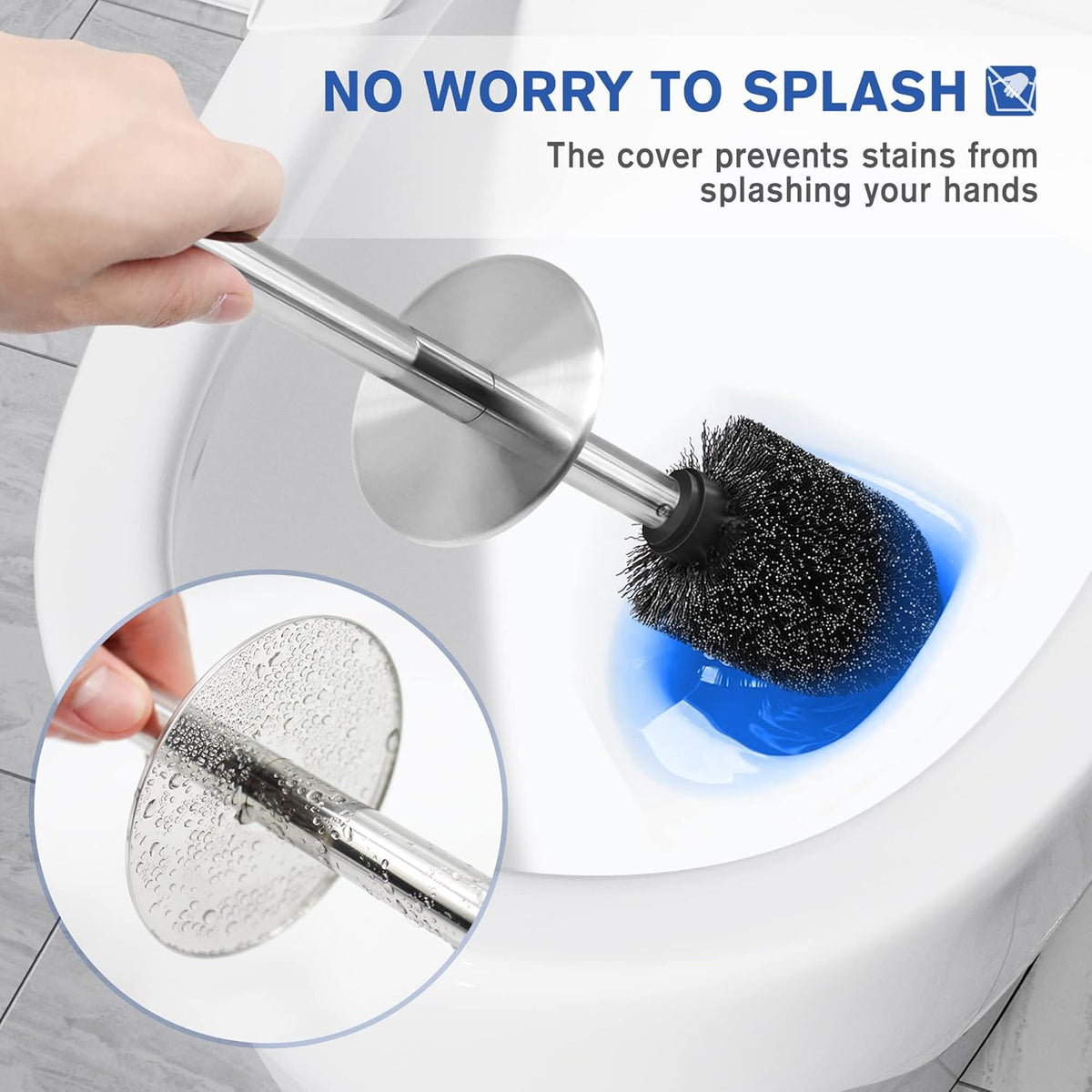 Toilet Brush and Holder, Toilet Brush 304 Stainless Steel, Toilet Bowl Brush for Bathroom