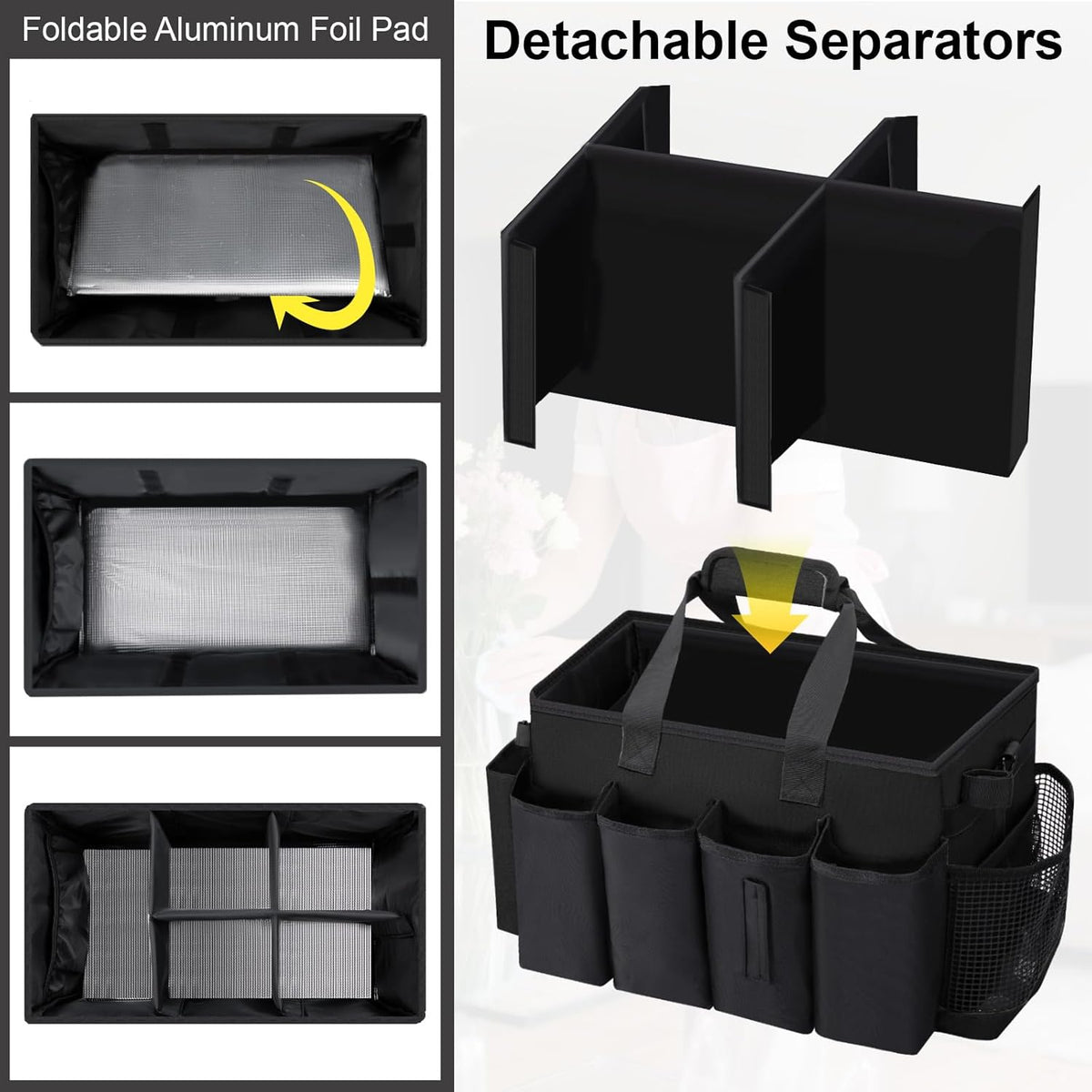 Wearable Large Cleaning Caddy Bag for Housekeeper, Clean Supply Organizer with Adjustable Shoulder