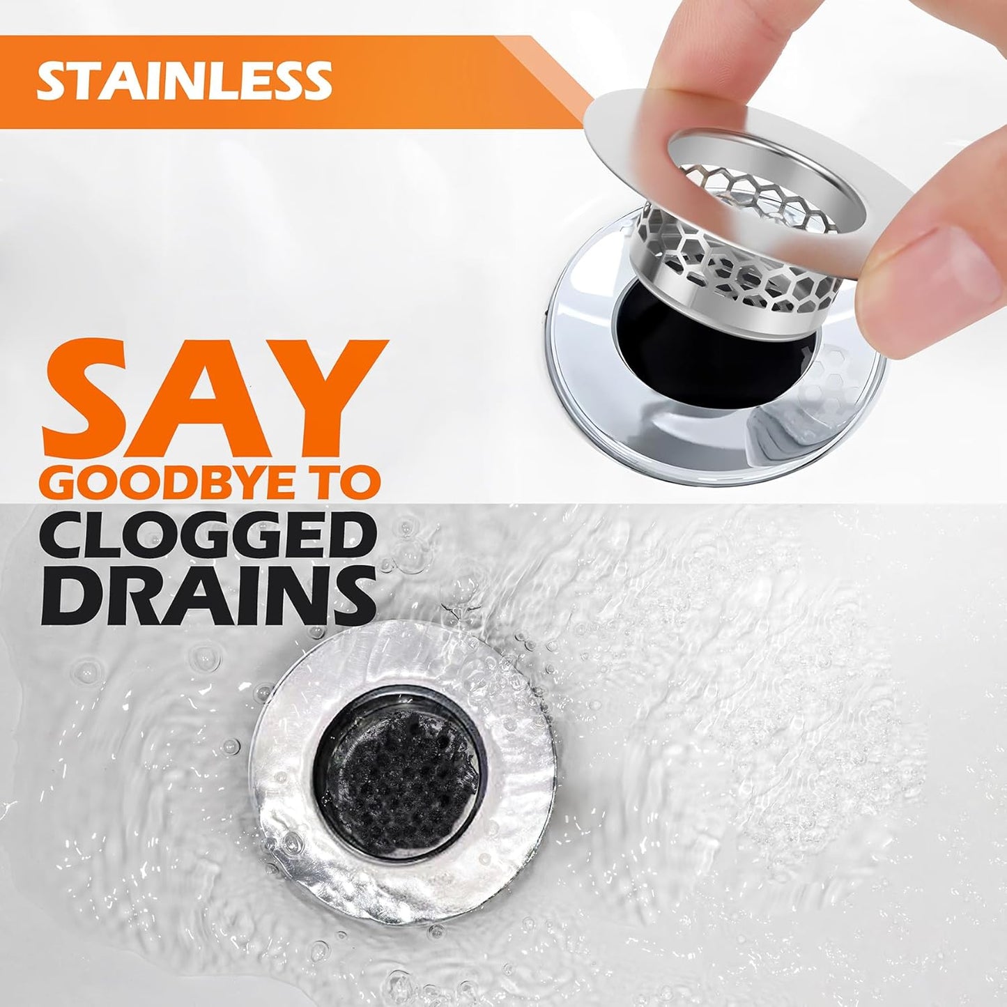Bathroom Sink Strainer, Bathtub Lavatory Sink Drain Strainer Hair Catcher for Laundry, Mop Pool