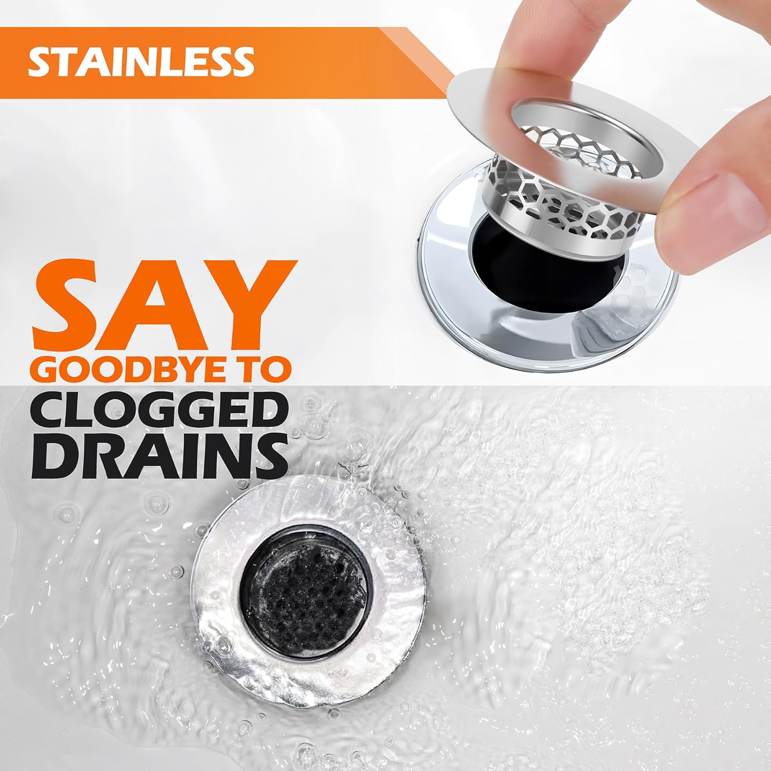 Bathroom Sink Strainer, Bathtub Lavatory Sink Drain Strainer Hair Catcher for Laundry, Mop Pool