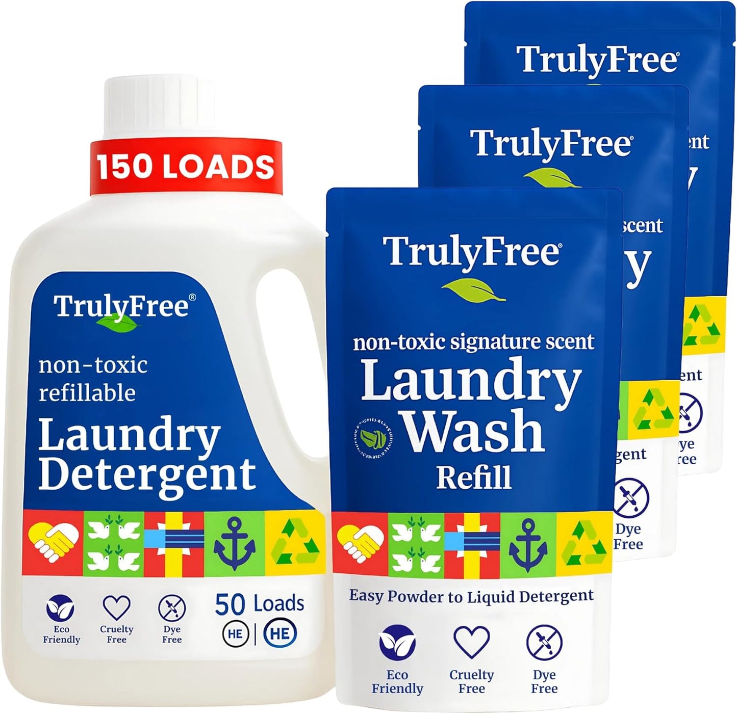 Truly Free Natural Laundry Detergent for Sensitive Skin | Eco Friendly, Plant Based, Baby Clothes