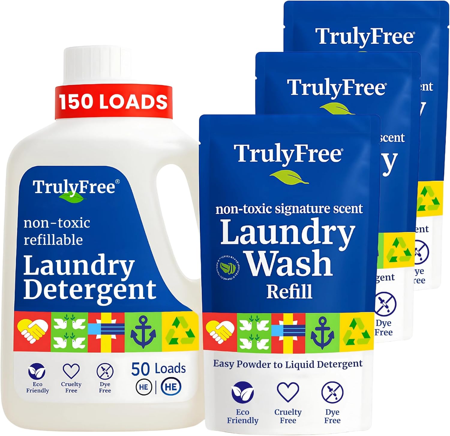 Truly Free Natural Laundry Detergent for Sensitive Skin | Eco Friendly, Plant Based, Baby Clothes