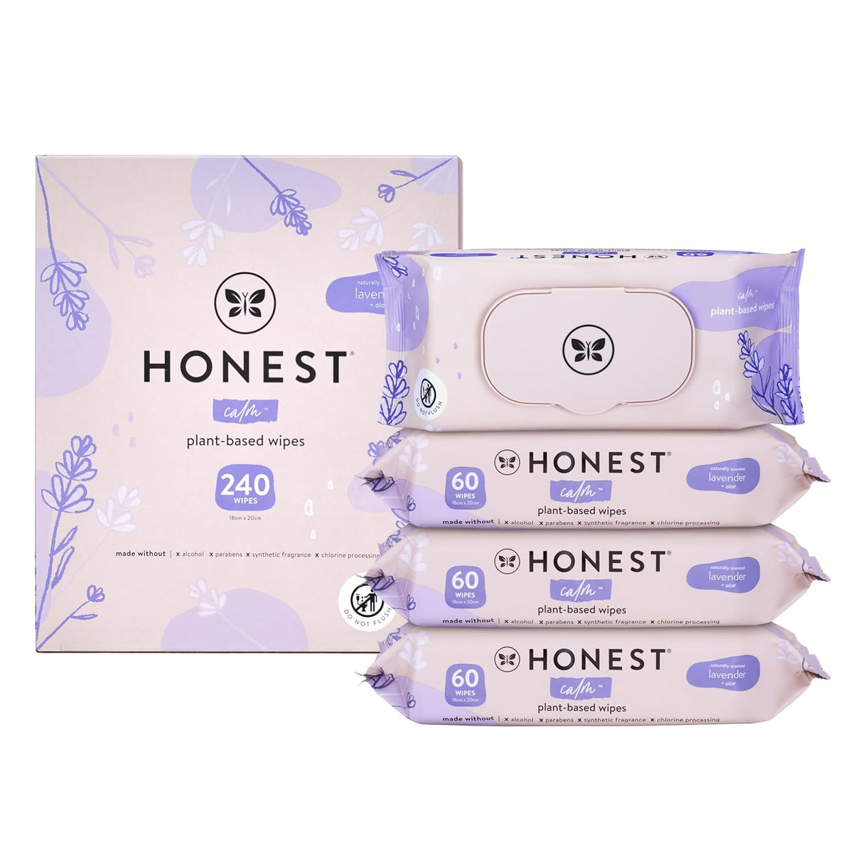 The Honest Company Calm and Cleanse Naturally Scented Wipes Cleansing Multi-Tasking Wipes 99% Water