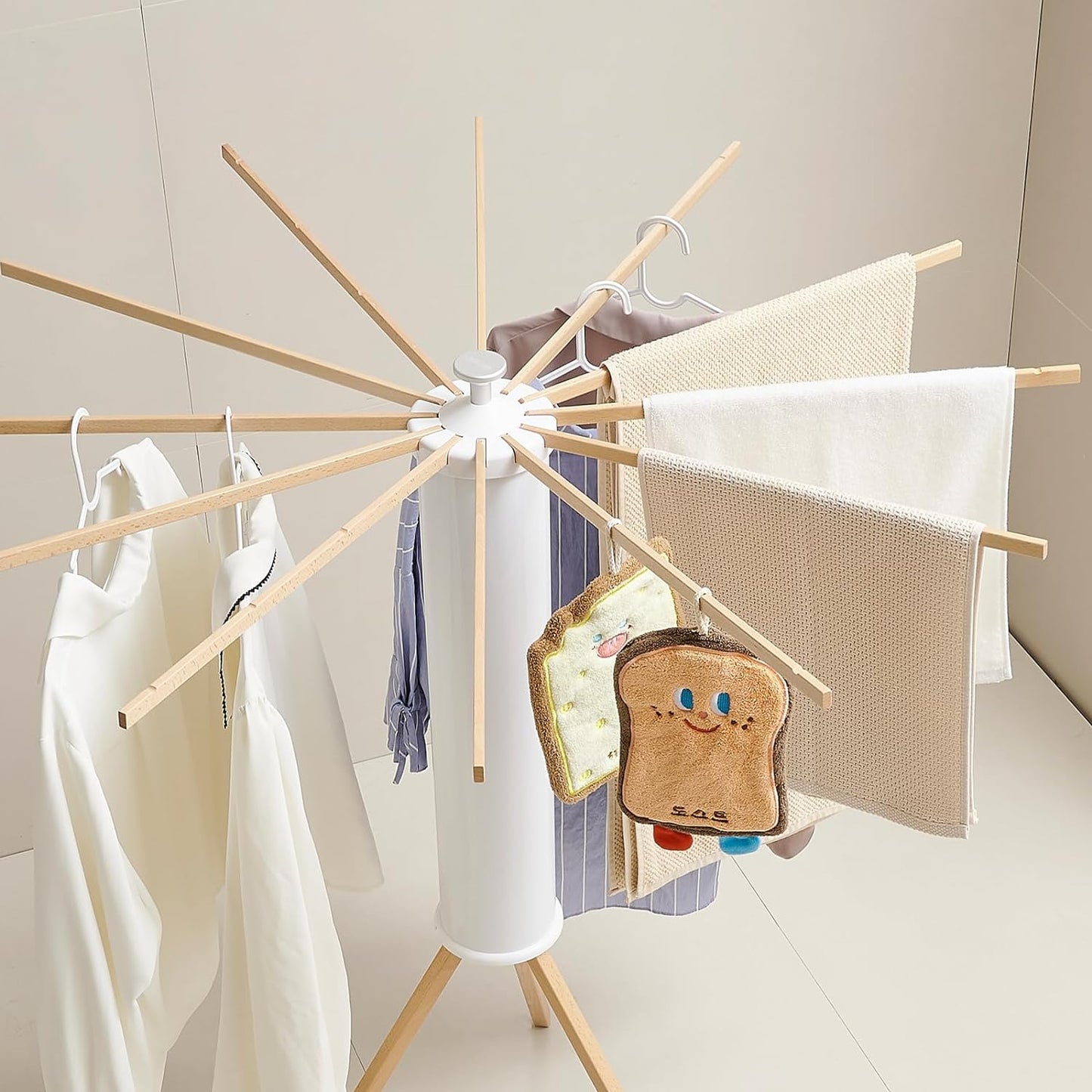 JOOM Tripod Clothes Drying Rack, Garment Rack Portable and Foldable Space Saving Laundry Drying
