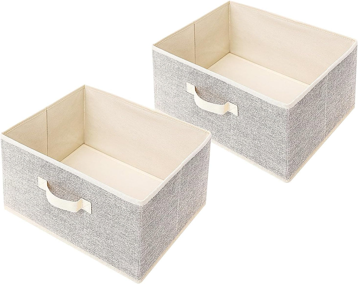 Storage Baskets, 15.7 Inch Woven Fabric Bins, Storage Cubes with Reinforced Handles, Organizer Bins