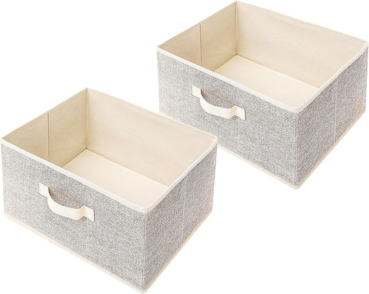 Storage Baskets, 15.7 Inch Woven Fabric Bins, Storage Cubes with Reinforced Handles, Organizer Bins
