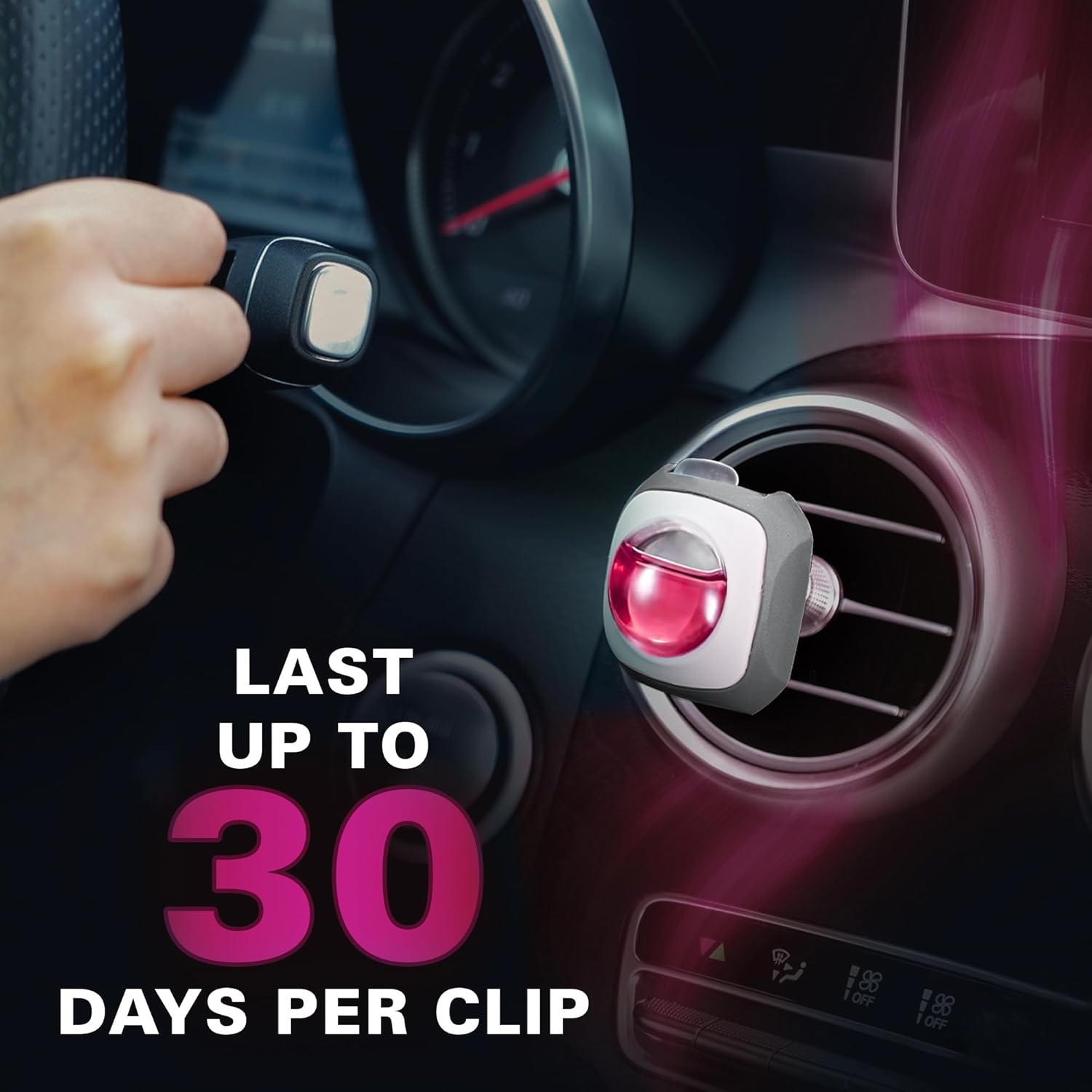 Air Jungles Honey Peach Scent Car Air Freshener Clip, 6 Vent Clips, 4ml Each, Long Lasting Air