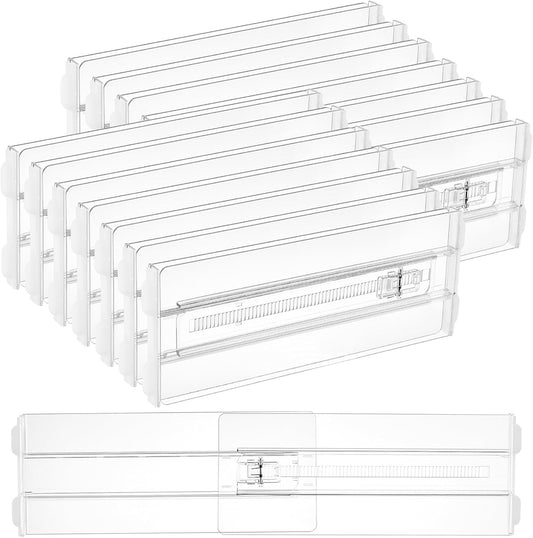 Vtopmart 14 Pack Drawer Dividers for Clothes, 4" High 10.2"-16.6" Adjustable Expandable Dresser