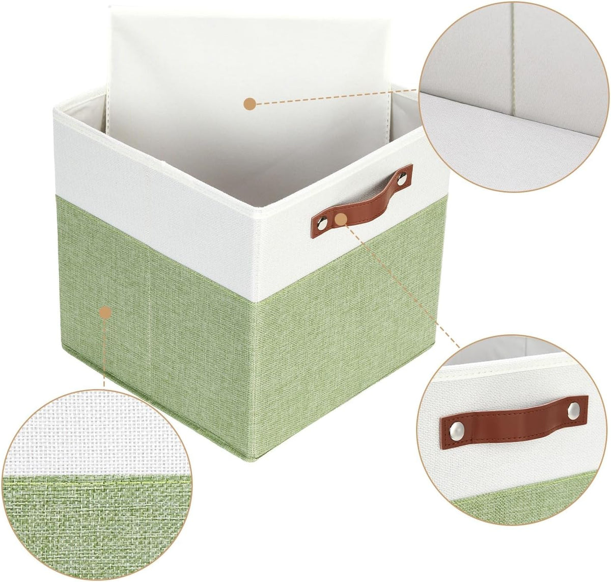 HNZIGE Fabric Storage Cubes for Shelves Set of 4 ,Storage Cubes Baskets 12 x12, Decorative Storage