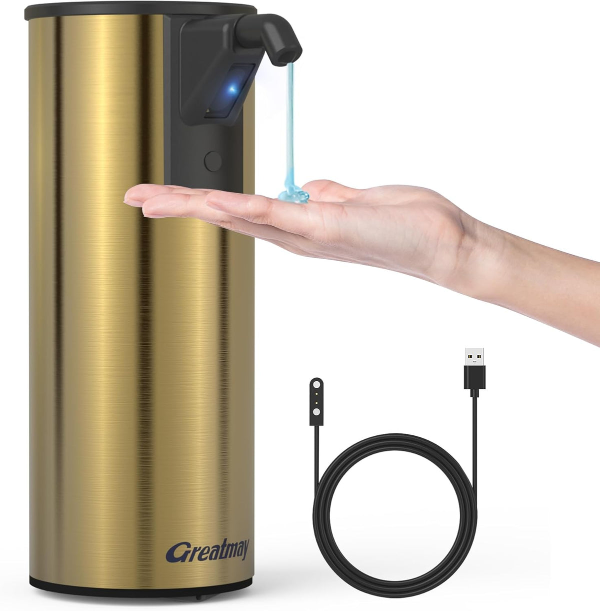 Automatic Soap Dispenser,Stainless Steel Material, Rechargeable Touchless Hand Sanitizer Pump,4